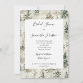 Green Pine Trees Bridal Shower Einladung (Vorderseite)