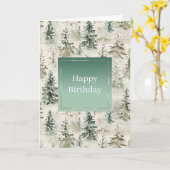 Green Pine Trees Karte (Gelbe Blume)