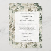 Green Pine Trees Wedding Einladung (Vorne/Hinten)