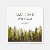 Green Pine Trees Wedding Serviette (Vorderseite)