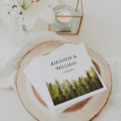 Green Pine Trees Wedding Serviette