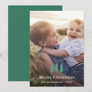 Green Pine Trees Weihnachts Print Foto Urlaub Feiertagskarte