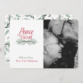 Green Pine Weltfrieden Weihnachtskarte Feiertagskarte (Vorne/Hinten)
