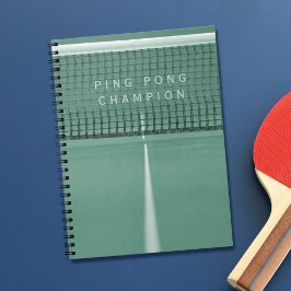 Green Ping Pong Champion Table Tennis Notebook Notizblock