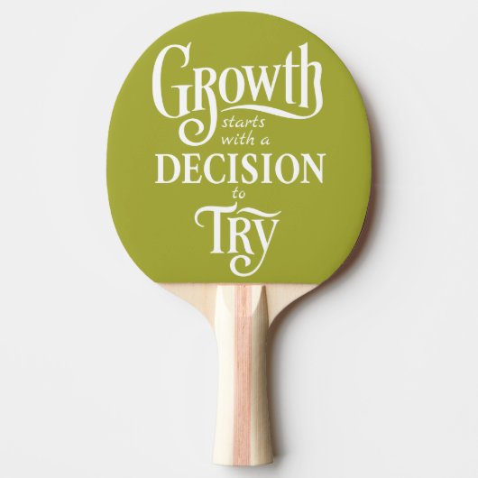 Green Ping Pong Paddle - Wachstum beginnt Tischtennis Schläger (Vorderseite)