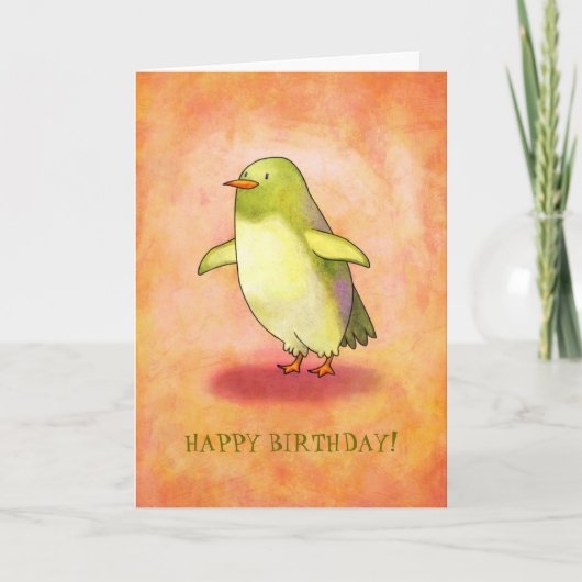 Green Pinguin Greeting Card (benutzerdefinierbar) Karte (Vorderseite)