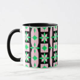 Green, pink and Black Geometric Design  Tasse