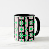 Green, pink and Black Geometric Design Tasse (VorderseiteRechts)