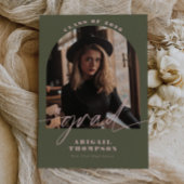 Green & Pink Arch Photo Script Graduation Einladung