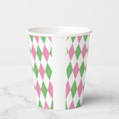 Green & Pink Argyle Golf Party Cup Pappbecher (Links)