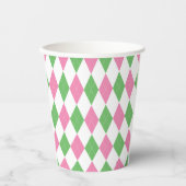 Green & Pink Argyle Golf Party Cup Pappbecher (Vorderseite)