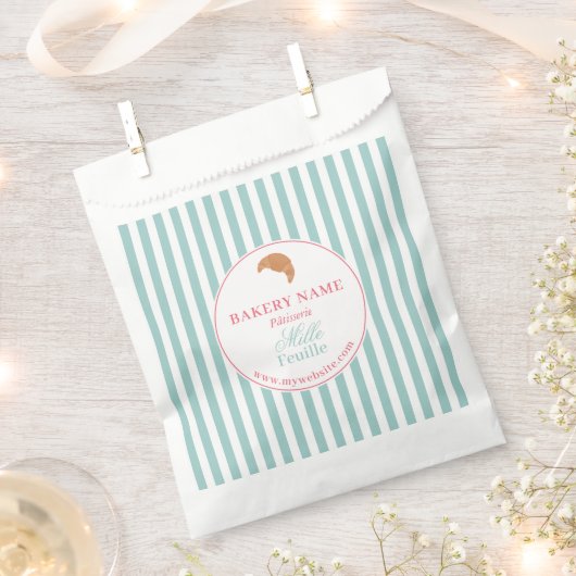 Green Pink Bakery Logo Product Packaging Bag Geschenktütchen (Ausgeschnitten)