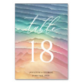 Green Pink Beach Summer Sun Sand Wasserfarbe Tischnummer (Rückseite)