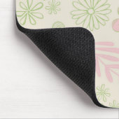 Green Pink Beige Retro Y2K 70er Blume Muster Mousepad (Ecke)
