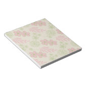 Green Pink Beige Retro Y2K 70er Blume Muster Notizblock (angewinkelt)