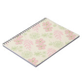 Green Pink Beige Retro Y2K 70er Blume Muster Notizblock (Linke Seite)