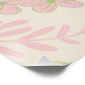Green Pink Beige Retro Y2K 70er Blume Muster Poster (Ecke)