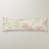 Green Pink Beige Retro Y2K 70er Blume Muster Seitenschläferkissen (Vorderseite)