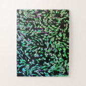 Green Pink Black Abstrakt Fraktal Modernes Kunstge Puzzle (Vertikal)
