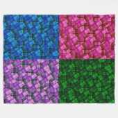 Green Pink Blue Lila Tartan Patchwork Design, Fleecedecke (Vorderseite (Horizontal))