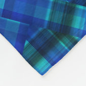 Green Pink Blue Lila Tartan Patchwork Design, Fleecedecke (Ecke)