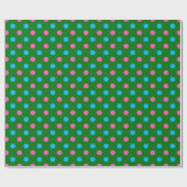 Green Pink Blue Polka Dot Pattern Geschenkpapier (Flach)