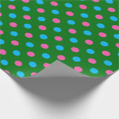 Green Pink Blue Polka Dot Pattern Geschenkpapier (Ecke)