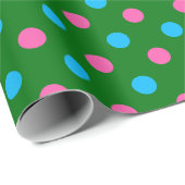 Green Pink Blue Polka Dot Pattern Geschenkpapier (Rolleneckpunkt)