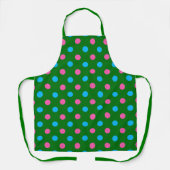 Green Pink Blue Polka Dot Pattern Schürze (Vorderseite)