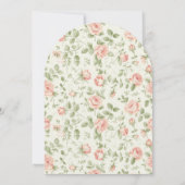 Green Pink Blume & Bow Girl Babydusche Einladung (Rückseite)