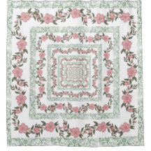 Green Pink Border Retro Y2K 70er Blume Muster