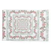 Green Pink Border Retro Y2K 70er Blume Muster Kissenbezug (Rückseite)