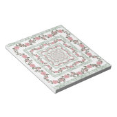 Green Pink Border Retro Y2K 70er Blume Muster Notizblock (angewinkelt)