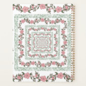 Green Pink Border Retro Y2K 70er Blume Muster Planer (Rückseite)