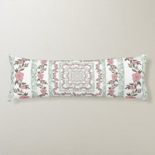 Green Pink Border Retro Y2K 70er Blume Muster Seitenschläferkissen