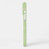 Green Pink Bow Pattern Coquette Girly Spring iPhone Hülle (Linke Seite)