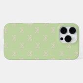 Green Pink Bow Pattern Coquette Girly Spring iPhone Hülle (Rückseite (Horizontal))