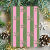 Green & Pink Bow Weihnachtskarte Feiertagskarte