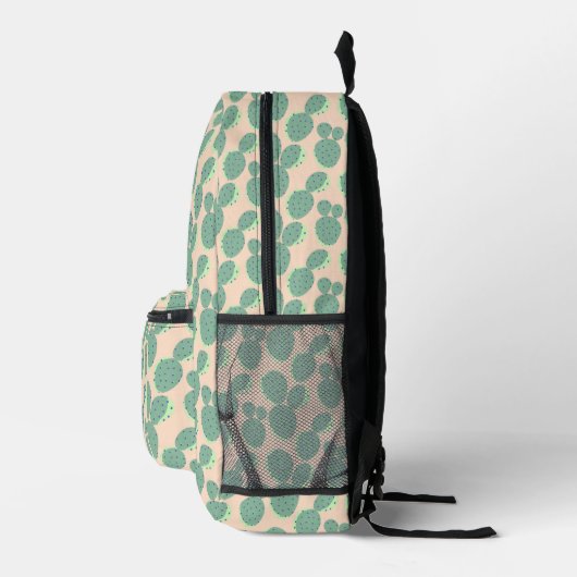 Green & Pink Cactus Pattern Bedruckter Rucksack (Rechts)
