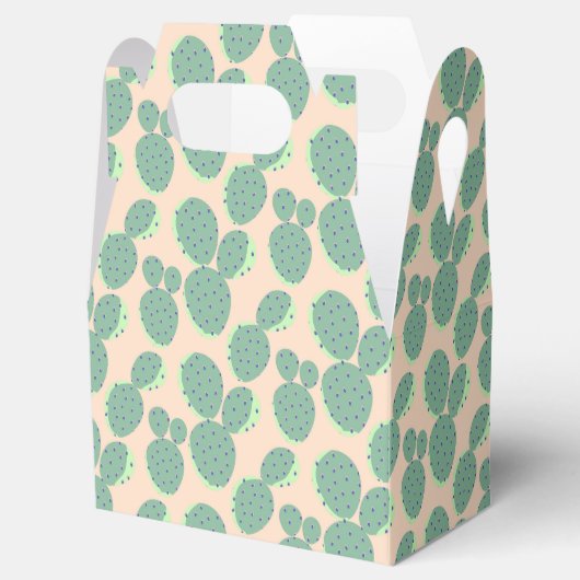 Green & Pink Cactus Pattern Geschenkschachtel (Geöffnet)