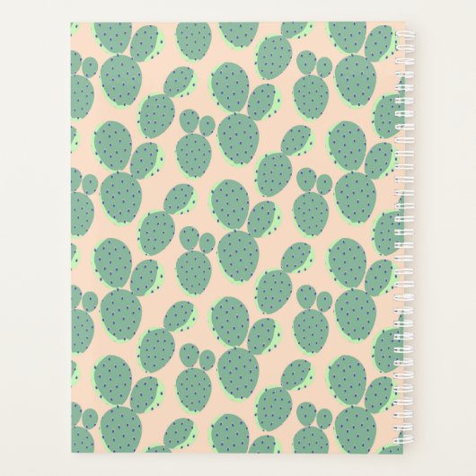 Green & Pink Cactus Pattern Planer (Rückseite)