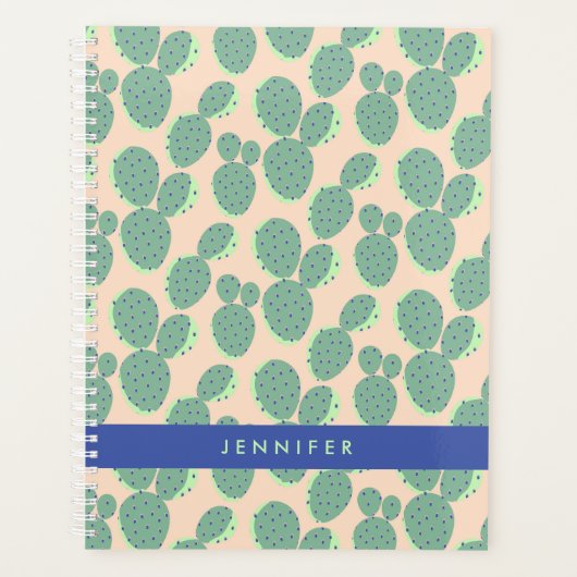 Green & Pink Cactus Pattern Planer (Vorderseite)