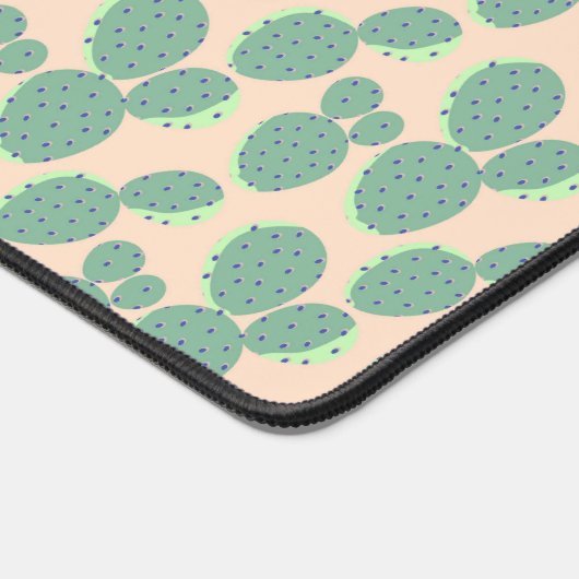 Green & Pink Cactus Pattern Schreibtischunterlage (Ecke)