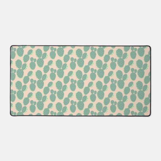 Green & Pink Cactus Pattern Schreibtischunterlage (Vorderseite)