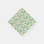 Green & Pink Cactus Pattern Serviette (Ecke)