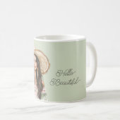 Green Pink Dress Female Hat Kaffeetasse (VorderseiteRechts)