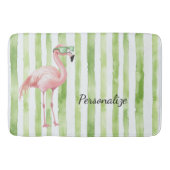 Green Pink Flamingo Badematte (Vorderseite)