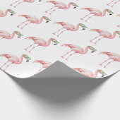 Green Pink Flamingo Birthday Geschenkpapier (Ecke)