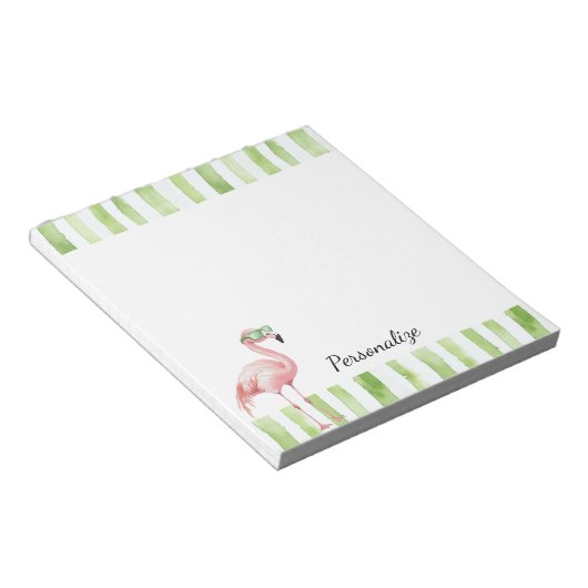 Green Pink Flamingo Notizblock (angewinkelt)