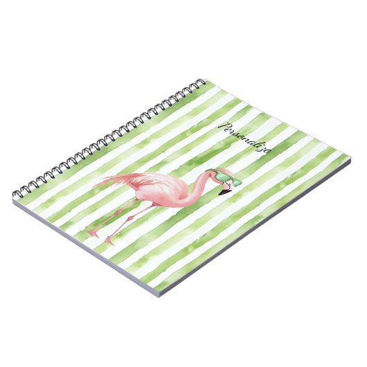 Green Pink Flamingo Notizblock (Linke Seite)